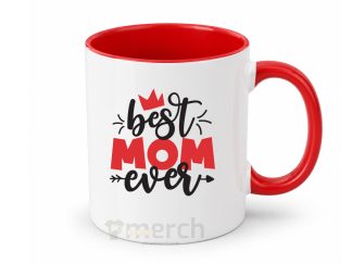 Best Mom Ever Two-Tone Mug — Red